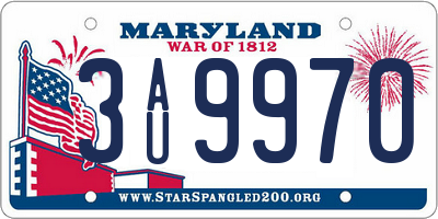 MD license plate 3AU9970
