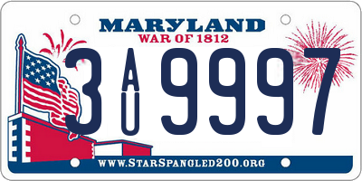 MD license plate 3AU9997