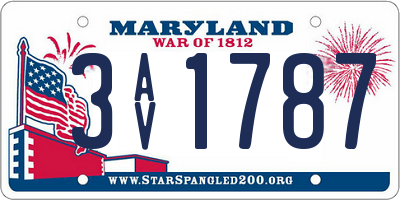 MD license plate 3AV1787