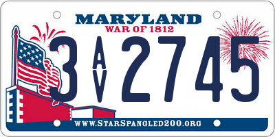 MD license plate 3AV2745