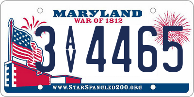 MD license plate 3AV4465