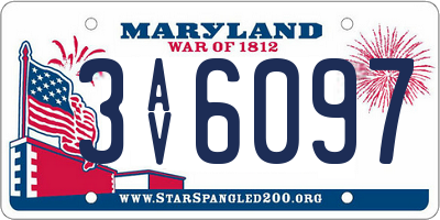 MD license plate 3AV6097