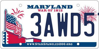 MD license plate 3AWD57