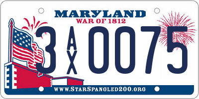 MD license plate 3AX0075