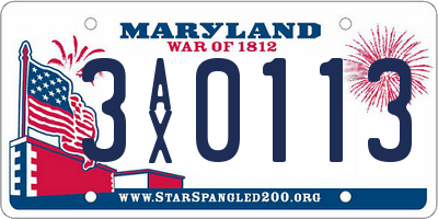 MD license plate 3AX0113