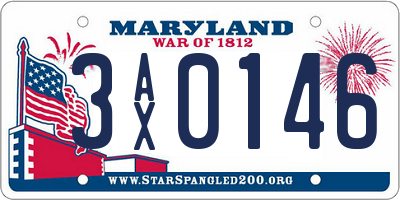 MD license plate 3AX0146