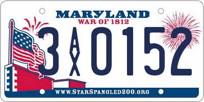 MD license plate 3AX0152