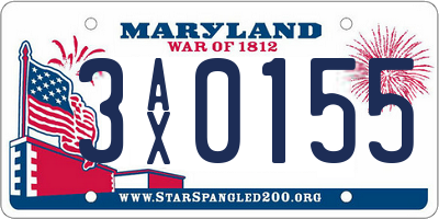 MD license plate 3AX0155