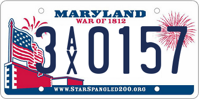 MD license plate 3AX0157