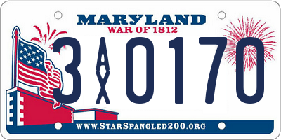 MD license plate 3AX0170