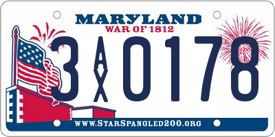 MD license plate 3AX0178