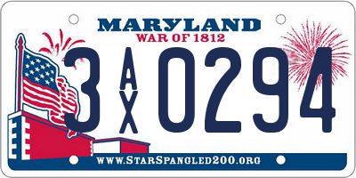 MD license plate 3AX0294