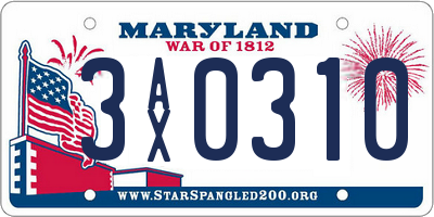 MD license plate 3AX0310