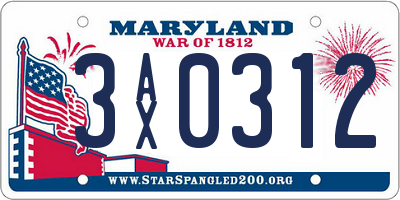 MD license plate 3AX0312