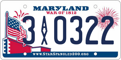 MD license plate 3AX0322