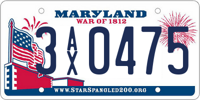 MD license plate 3AX0475