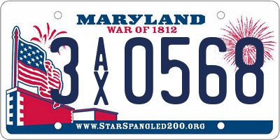 MD license plate 3AX0568