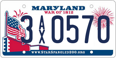 MD license plate 3AX0570