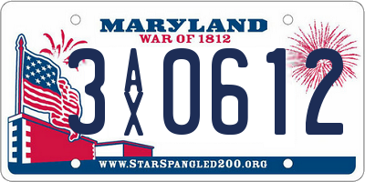 MD license plate 3AX0612