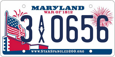 MD license plate 3AX0656