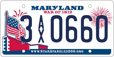 MD license plate 3AX0660