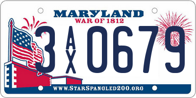 MD license plate 3AX0679