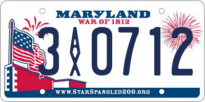 MD license plate 3AX0712