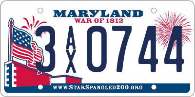 MD license plate 3AX0744