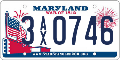 MD license plate 3AX0746