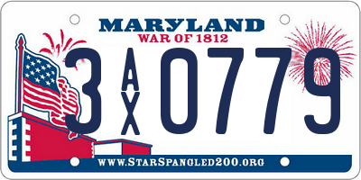 MD license plate 3AX0779