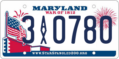 MD license plate 3AX0780