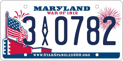 MD license plate 3AX0782