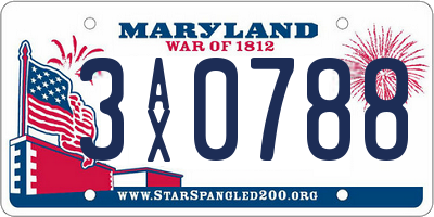 MD license plate 3AX0788
