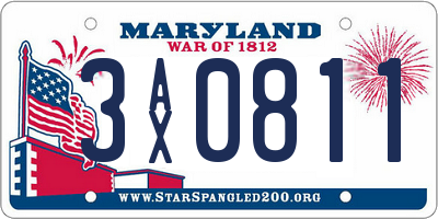 MD license plate 3AX0811