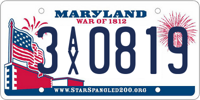 MD license plate 3AX0819