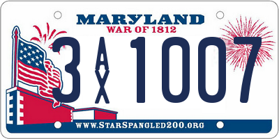 MD license plate 3AX1007