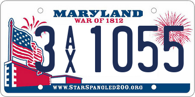 MD license plate 3AX1055