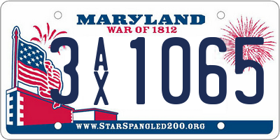 MD license plate 3AX1065