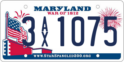 MD license plate 3AX1075
