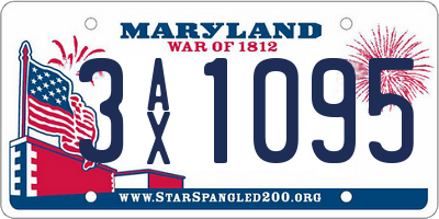 MD license plate 3AX1095
