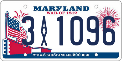 MD license plate 3AX1096