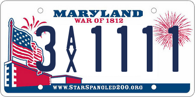 MD license plate 3AX1111