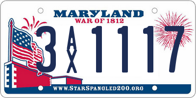 MD license plate 3AX1117