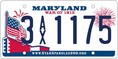 MD license plate 3AX1175