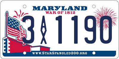 MD license plate 3AX1190