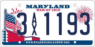 MD license plate 3AX1193