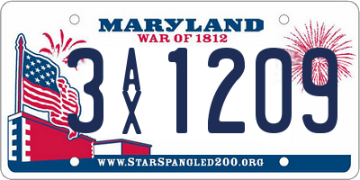 MD license plate 3AX1209