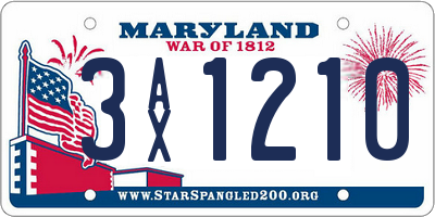 MD license plate 3AX1210