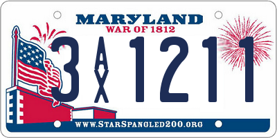 MD license plate 3AX1211