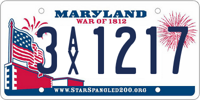 MD license plate 3AX1217